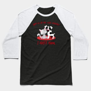 I Hate Cute Couples Valentine's Cat and Dog Baseball T-Shirt